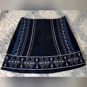 Abercrombie & Fitch Tribal Print Suede Mini Skirt